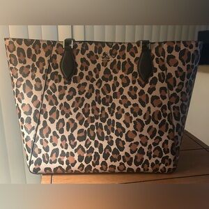 kate spade Leopard Print Tote in Brown and Black